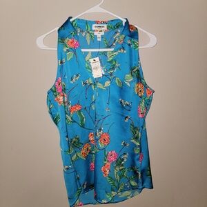 Express Women's Vibrant Blue Floral Blouse